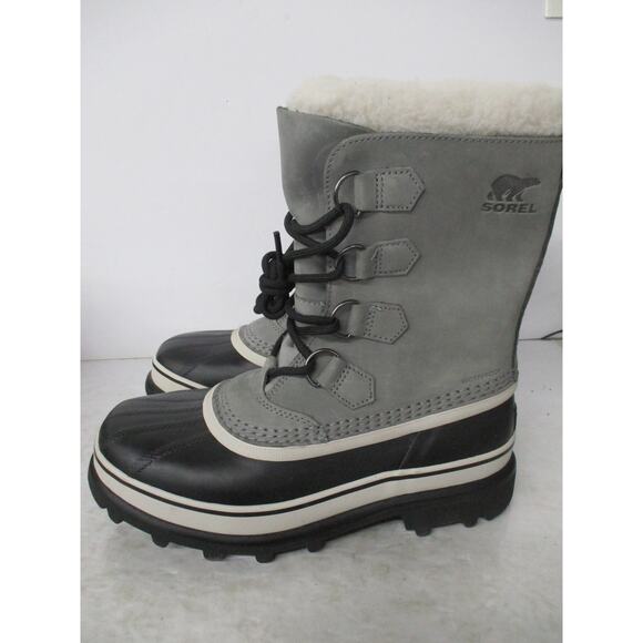USED SOREL Women's Caribou Cold Weather Boots ,Shale/Stone-Size 9 - Picture 2 of 9